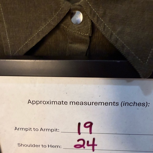 Maria Cher Dark Green Corduroy Button-Up Shirt - Large - Picture 5 of 7